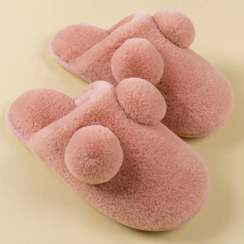 

Winter Home Soft Bottom Women's Slippers Fashion Cute Plush Couple Indoor Slippers Comfortable Non-Slip Warm Home Slippers