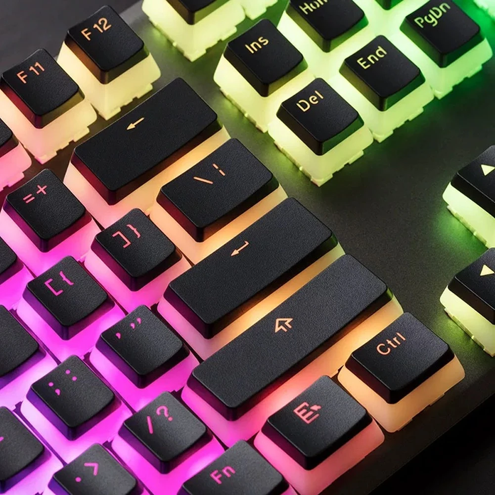 104 Key Two-tone Removal Translucent PBT Oil Proof Mechanical Keyboard Double-Skin Milk Accessory Backlight Keycap Decorative | Компьютеры