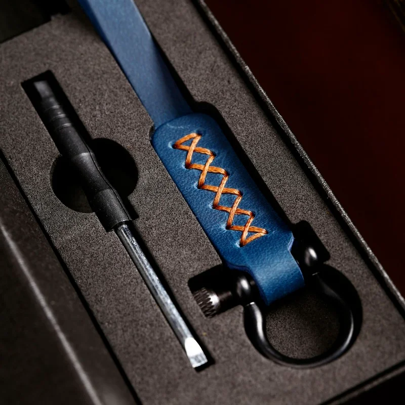 Винтажный креативный кожаный брелок ручной работы длинный автомобильный из