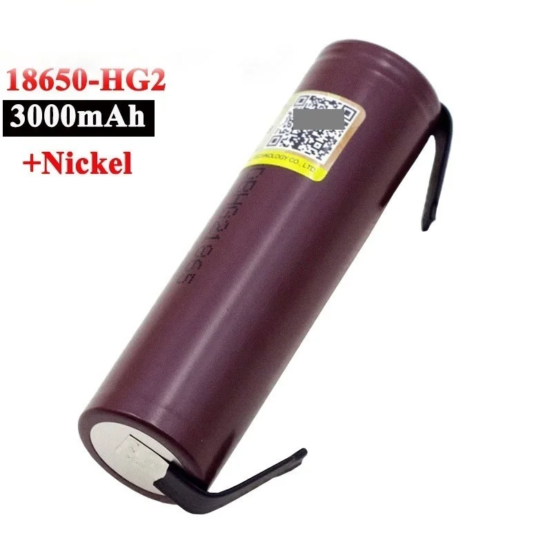 

New HG2 18650 3000mAh battery 18650HG2 3.6V discharge 20A, dedicated For hg2 batteries + DIY Nickel