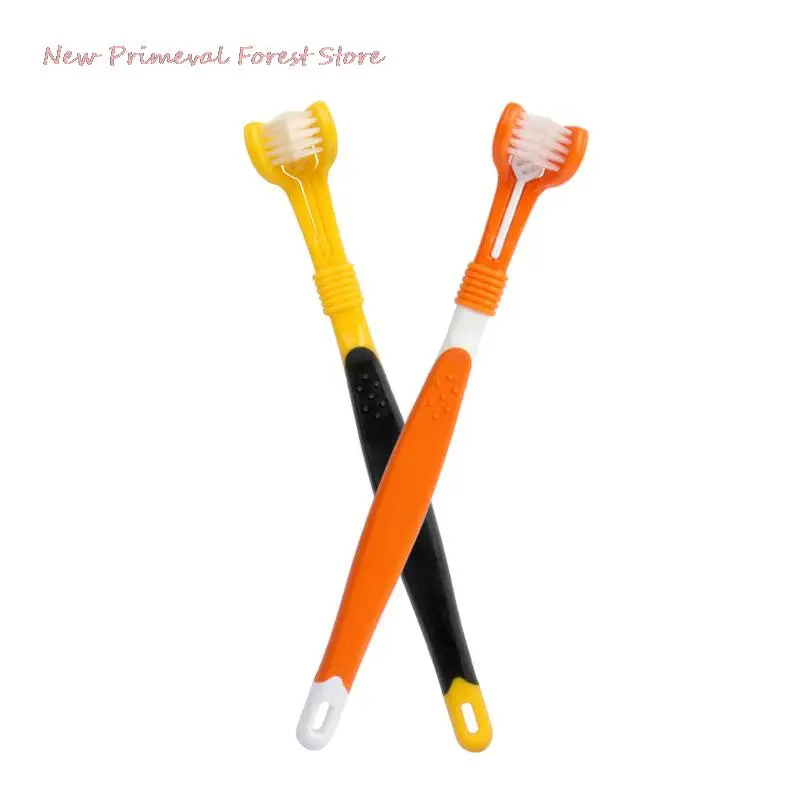 Зубная щетка с тремя головками для домашних животных |