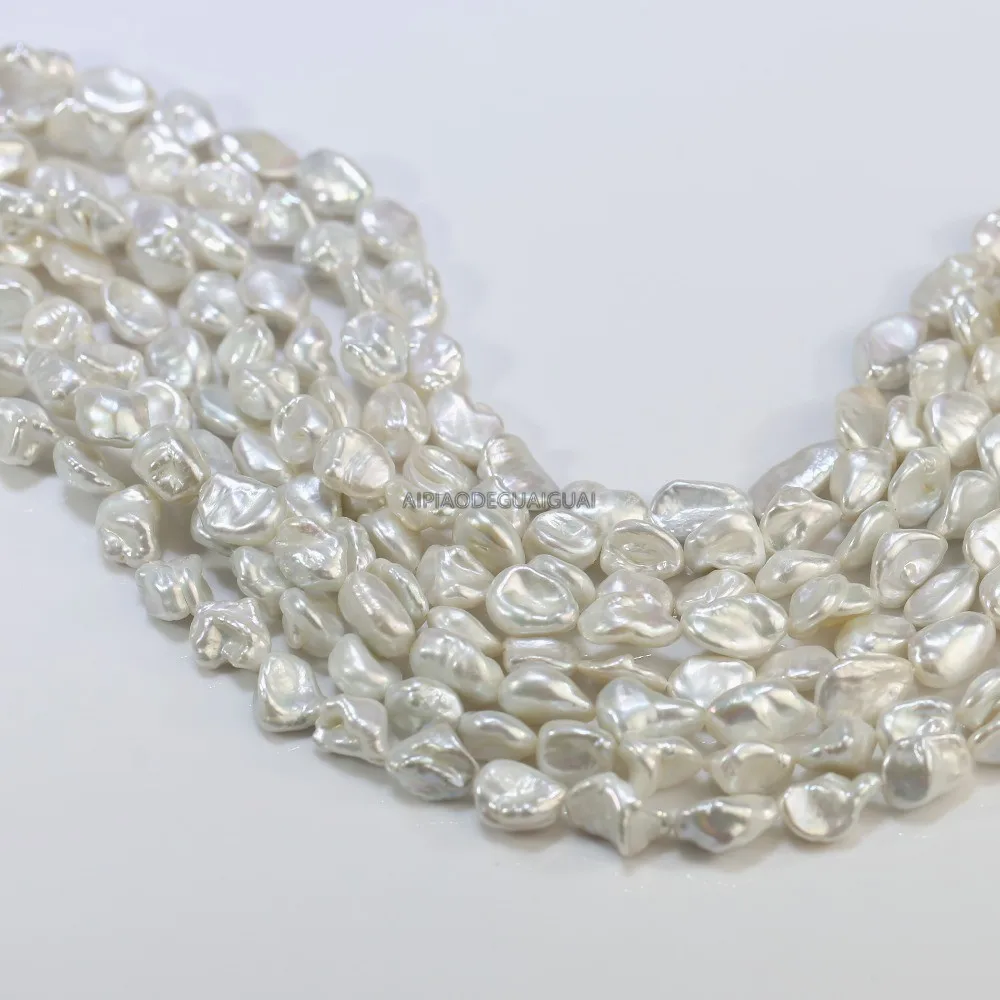 

APDGG Freshwater 9-10mm keshi wholesale pearl string loose beads women lady jewelry