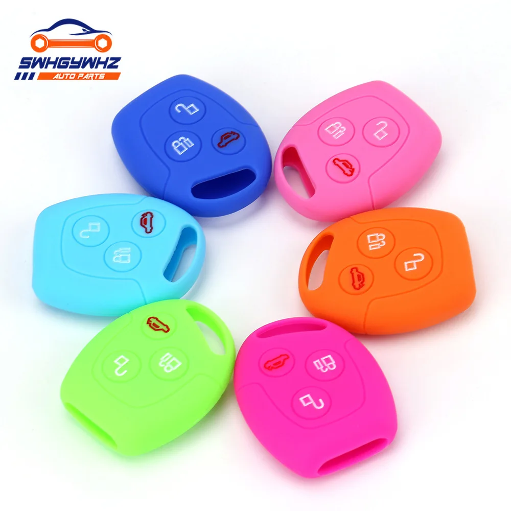 

1PC Silicone Rubber Key Cover Case Shell Protector for Ford Mondeo Focus Fusion Fiesta Galaxy 3button Key