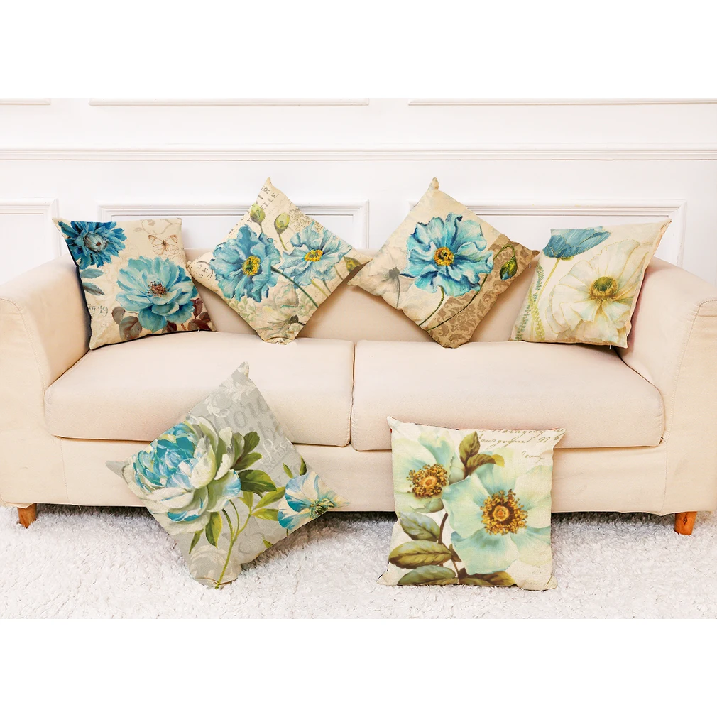 

Flower Decoration Painting Cases Home Decor For Living Room Accessories For Bed Decoratiion Cushion Cover 45x45cm