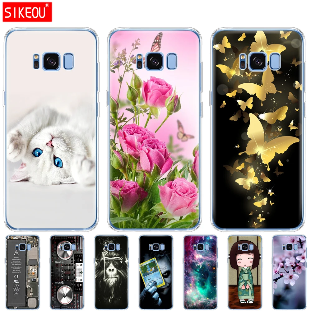 Милый чехол для Samsung Galaxy S8 чехол-накладка из мягкого силикона Plus бампер