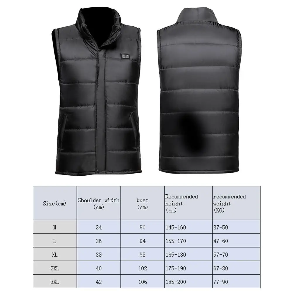 

Men Winter Warm Coat Clothing 6 Areas Dual-switch Heating Jacket Safety For Fishing Skiing Motorcycle USB Electric Heated Vest