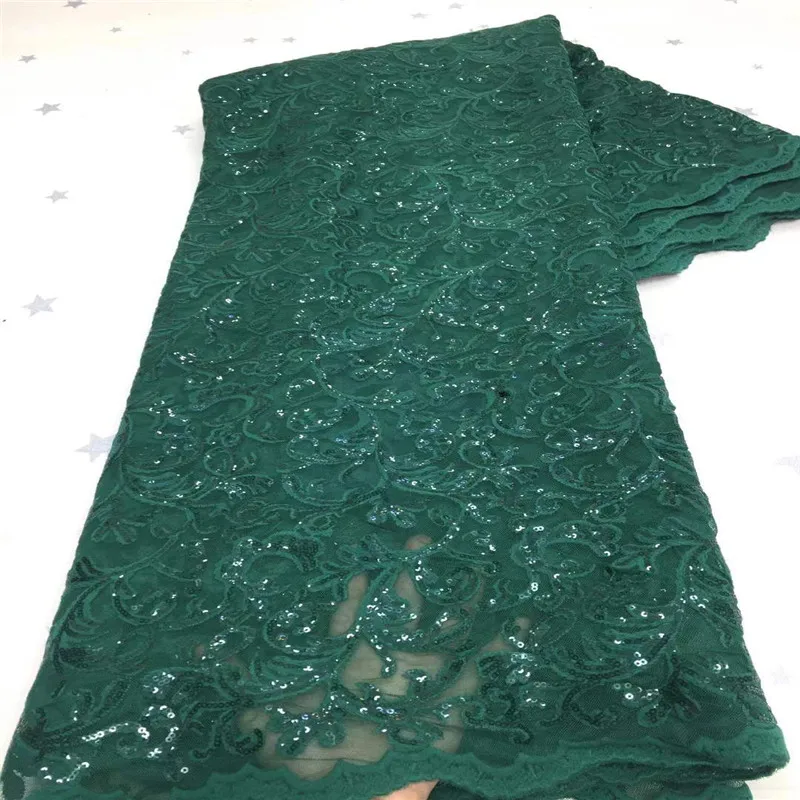 

gold Popular Sequins Lace Fabric 2021 green High Quality African Lace Fabric with Sequins French Lace Fabric for Woman Wedding