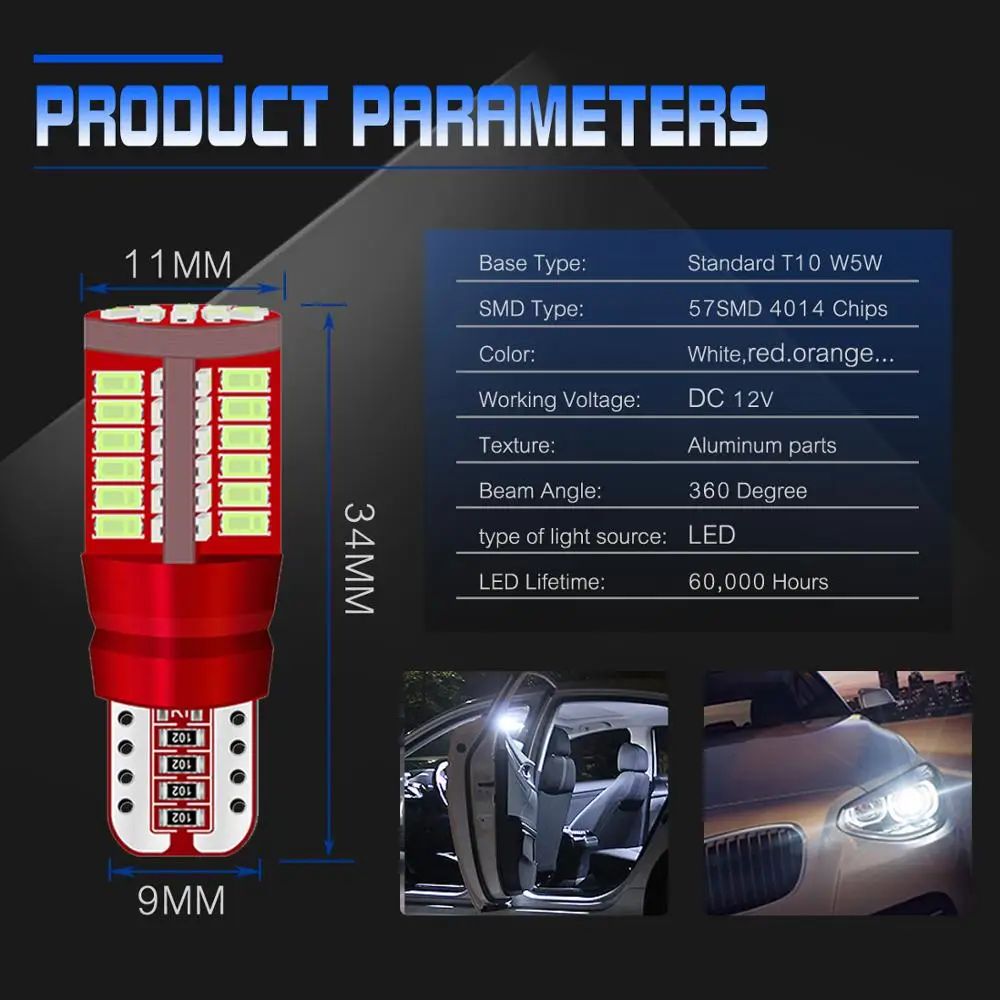 4x LED T10 W5W CANBUS габаритный фонарь для парковки автомобиля VW POLO Golf 4 5 6 7 GTI Passat B6 B5 JETTA MK5