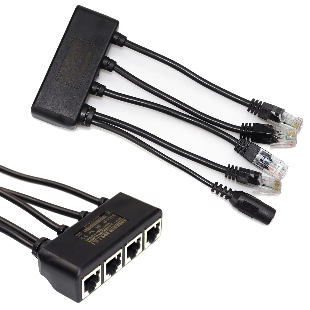 

4 в 1 Мощность Over Ethernet Midspan переключатель делителя 10/100 Мбит/с IEEE802.3at/af 2A IP Камера разделитель Poe