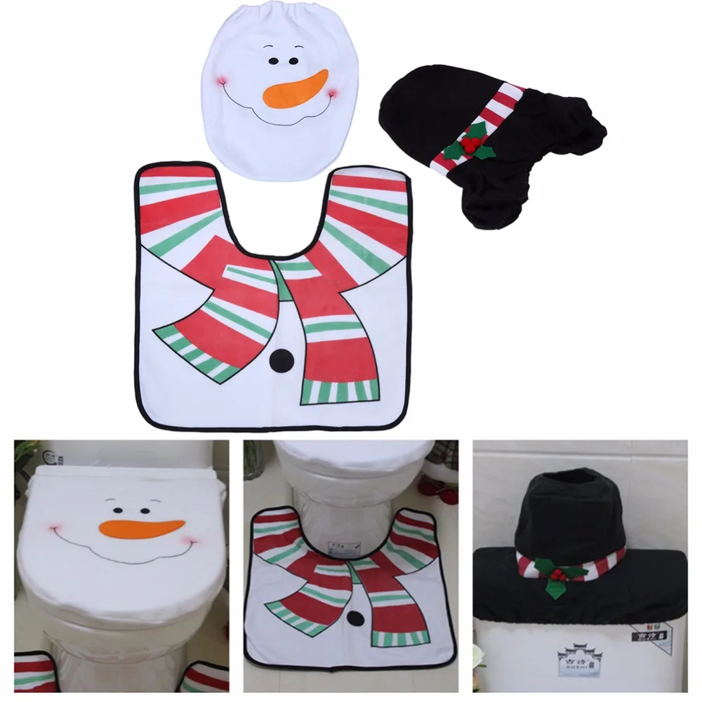 Рождественские украшения для дома Noel Navidad накидка на сиденье для унитаза Natal набор для ванной комнаты navidad decoraciones para el hogar