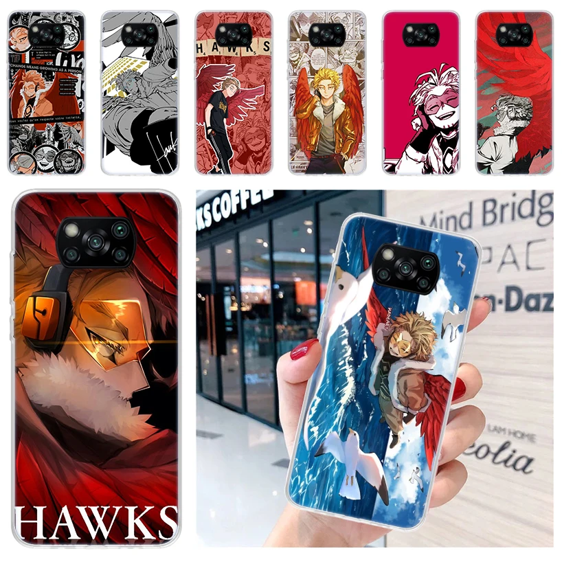 My Hero Academia Hawks Phone Case For Xiaomi Poco X3 Nfc M3 F3 F1 Mi Note 10 Pro 11 Lite 9 8 CC9 9T 10T A3 A2 A1 11i Fundas Cove