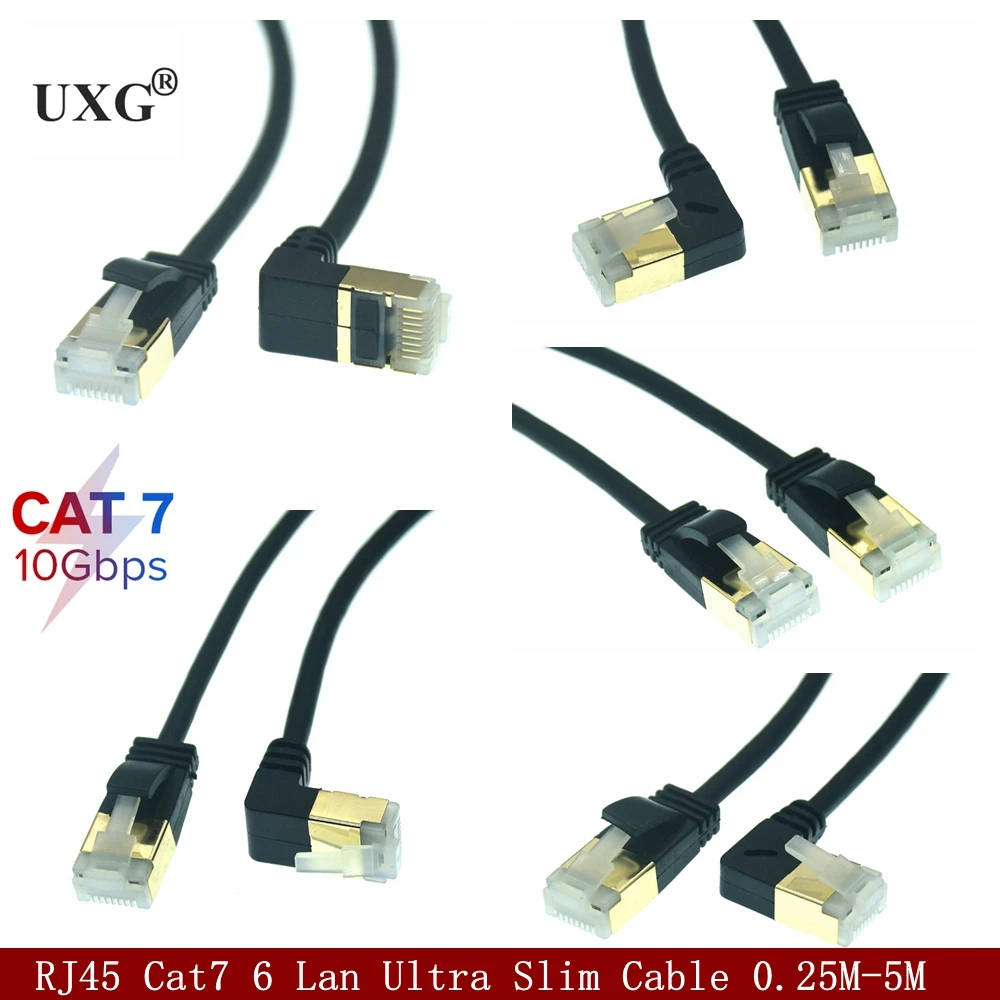 

Ethernet тонкий кабель RJ45 Cat7 6 Lan ультратонкий кабель UTP RJ45 сетевой кабель для Cat6 совместимый патч-корд 90 градусов прямоугольный