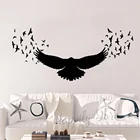 Настенные Стикеры с черным вороном, наклейка с орлиными крыльями, Готическая фотография, домашний декор, наклейка для гостиной, украшение с животными для детской комнаты P695