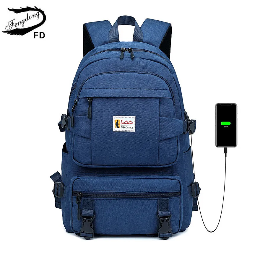 Fengdong school bags for teenage boys usb charge book bag high student waterproof backpack men backbag unisex schoolbag | Багаж и сумки