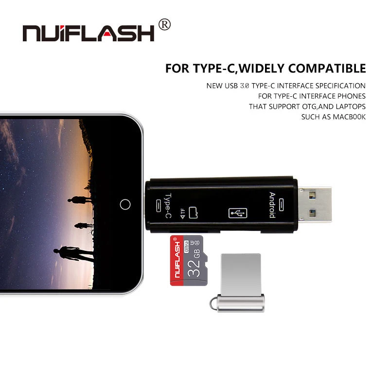 

Micro USB Type C OTG USB 2,0 TF SD