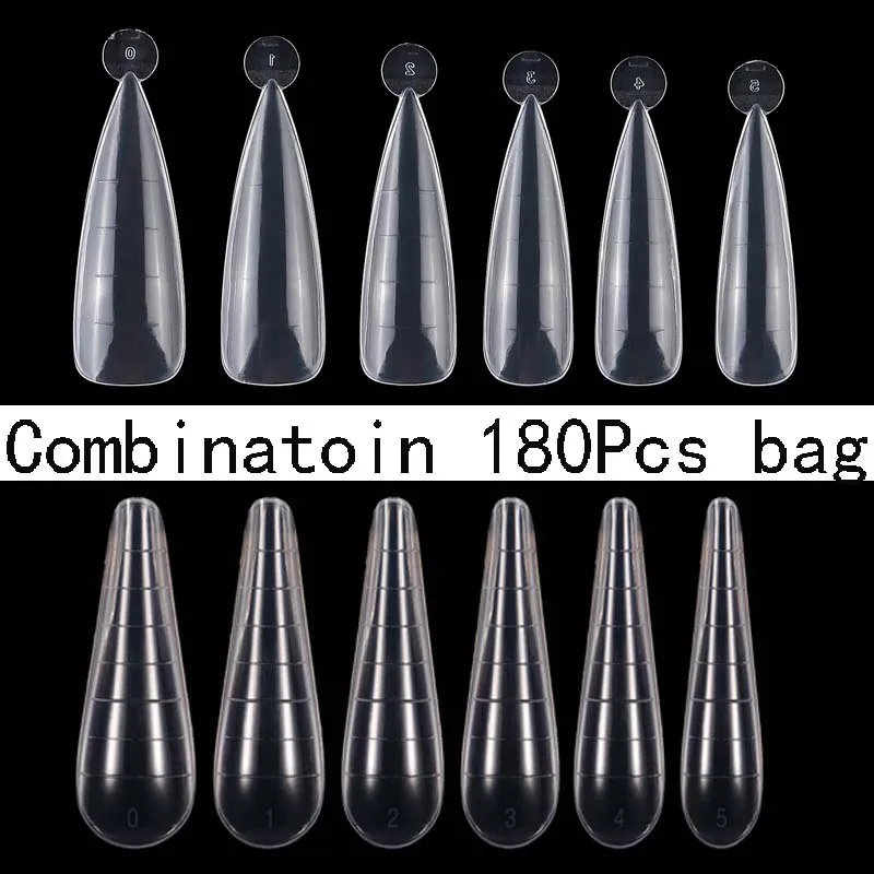 

180Pcs Bag Top Forms For Nails Full Cover Dual Form Poly UV Gel Nail Polish Quick Building Mold For Extension False Tips