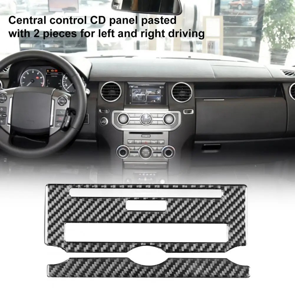 

80% Hot Sales!! 2Pcs Car Cover Trim Good Heat Resistance High-gloss Coating Carbon Fiber Central Control CD Panel Sticker for La