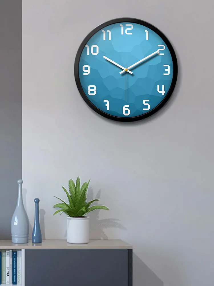 Синие Большие настенные часы кухонные домашний декор гостиная спальня бесшумные