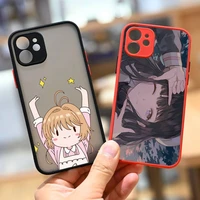 card captor sakura phone case for iphone 13 12 11 mini pro xr xs max 7 8 plus x matte transparent back cover