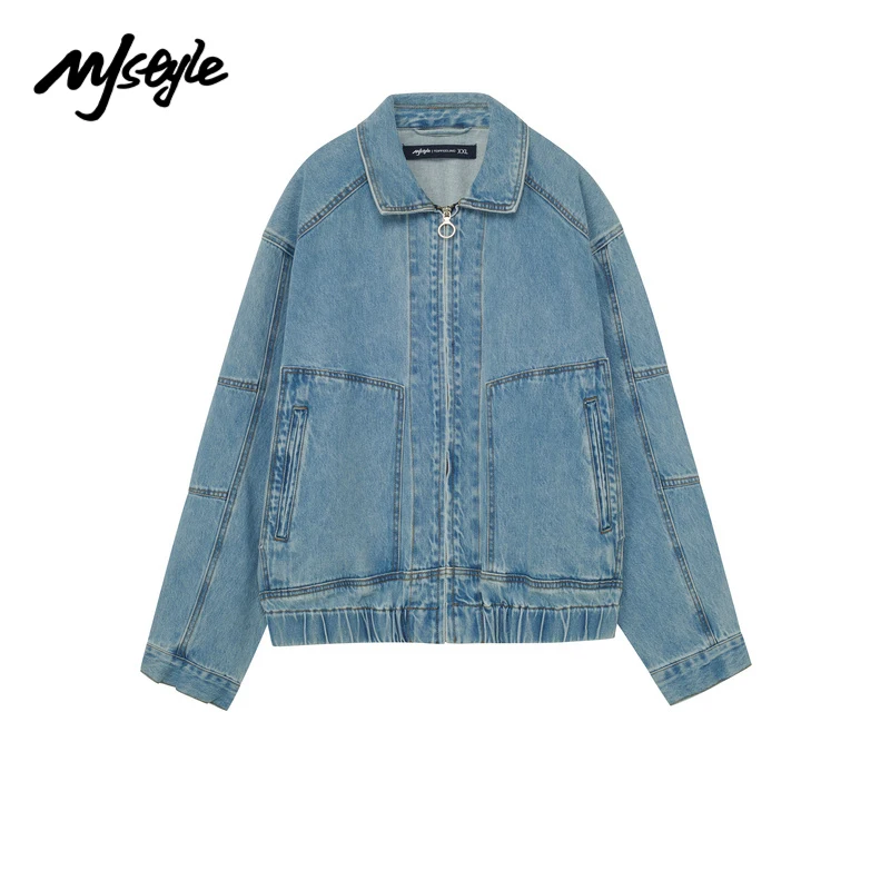 Мужская джинсовая куртка на молнии в стиле ретро | одежда