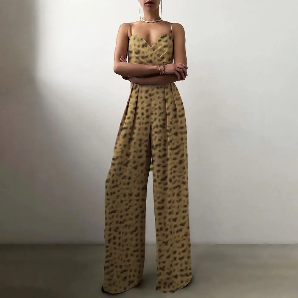 

2021 Summer New Explosion Western Style Printing Fashion Sexy Jumpsuit Casual Oversize African High Waist Simplicity