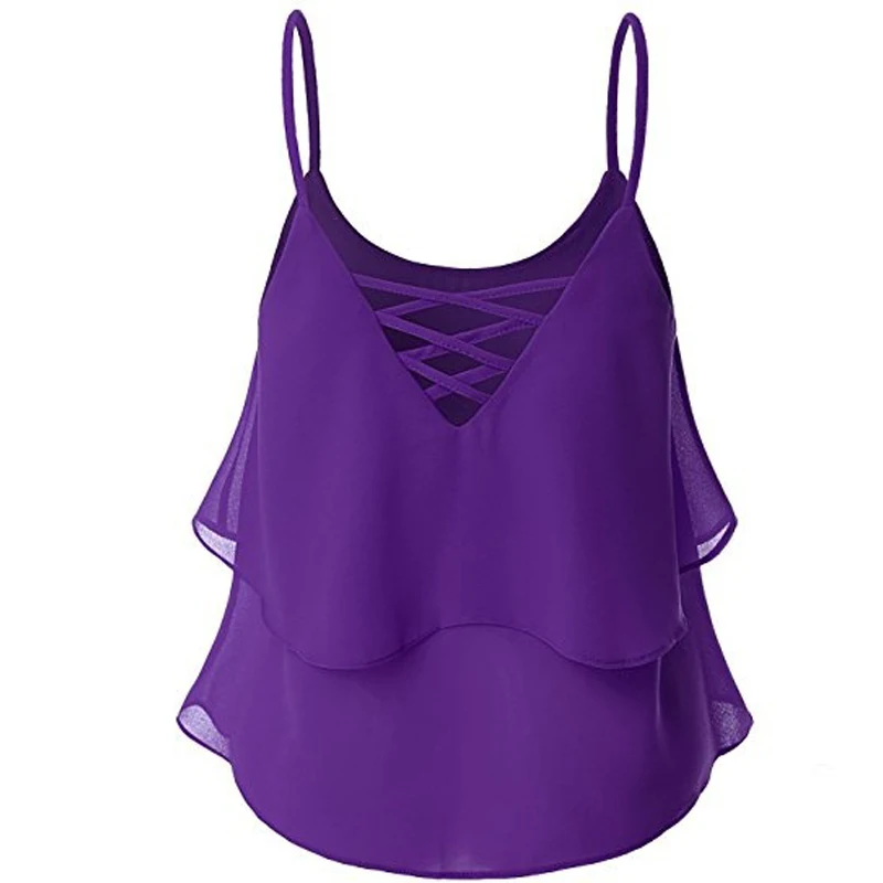 Майка Celmia женская с оборками повседневный пикантный прозрачный шифоновый топ