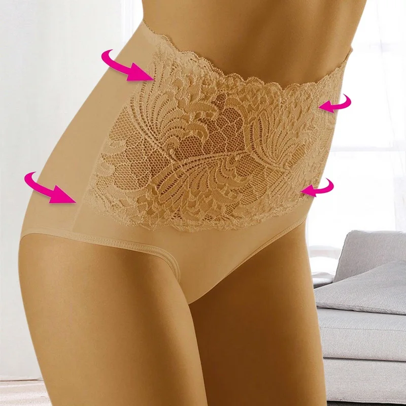 Women Lace Panties High Fit Cotton Waist Underwear Body Shaping Sexy Lingerie Slimming Tummy Control Pants | Женская одежда