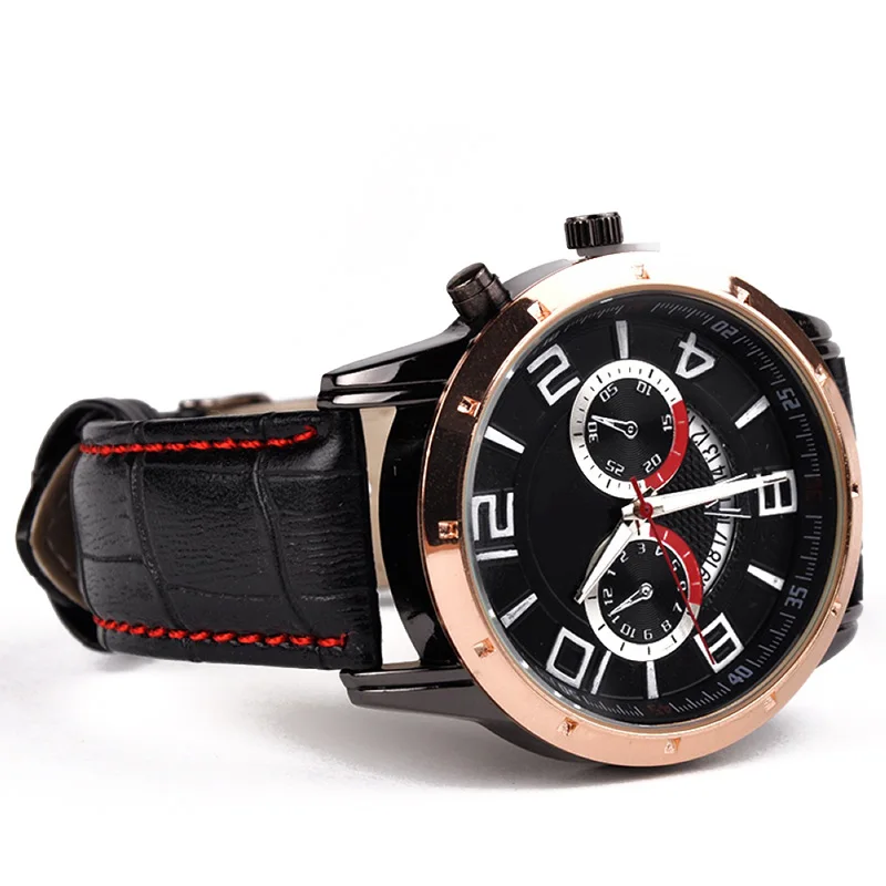 

Daily Quartz PU Unisex Round Analog Practical Fashion Business Gifts Wrist Watch