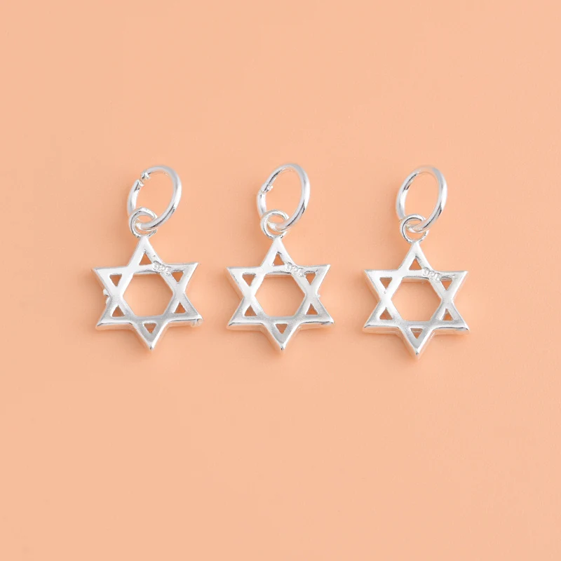 S925 Стерлинговое серебро ювелирные изделия шестиконечная звезда кулон ручной