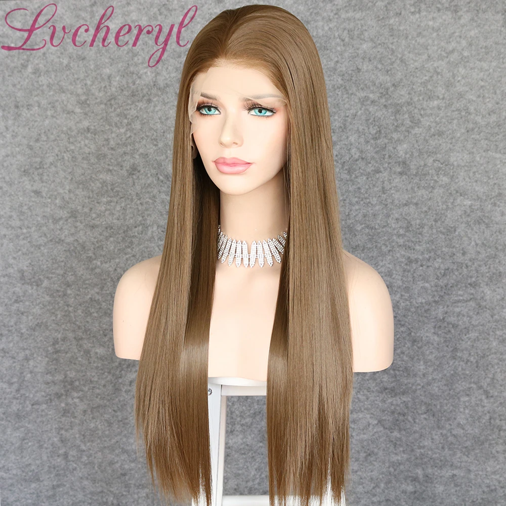 Парик Lvcheryl из волокон футуристиа термостойкие прямые синтетические на сетке
