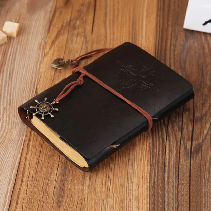 Retro notebook spiral diary vintage pirates anchors PU leather replaceable stationery gift handmade | Канцтовары для офиса и