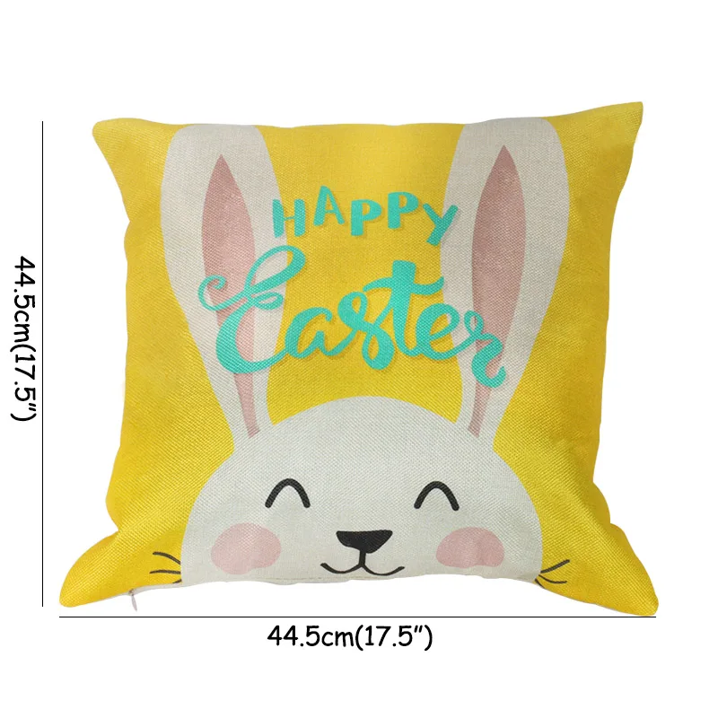 Linen pillowcase Наволочка на подушку с пасхальным Кроликом, яйцами, пасхальными, шоколадными яйцами, курицей, пасхальными украшениями для дома, вечерние украшения, подарок - Цвет: Linen pillowcase