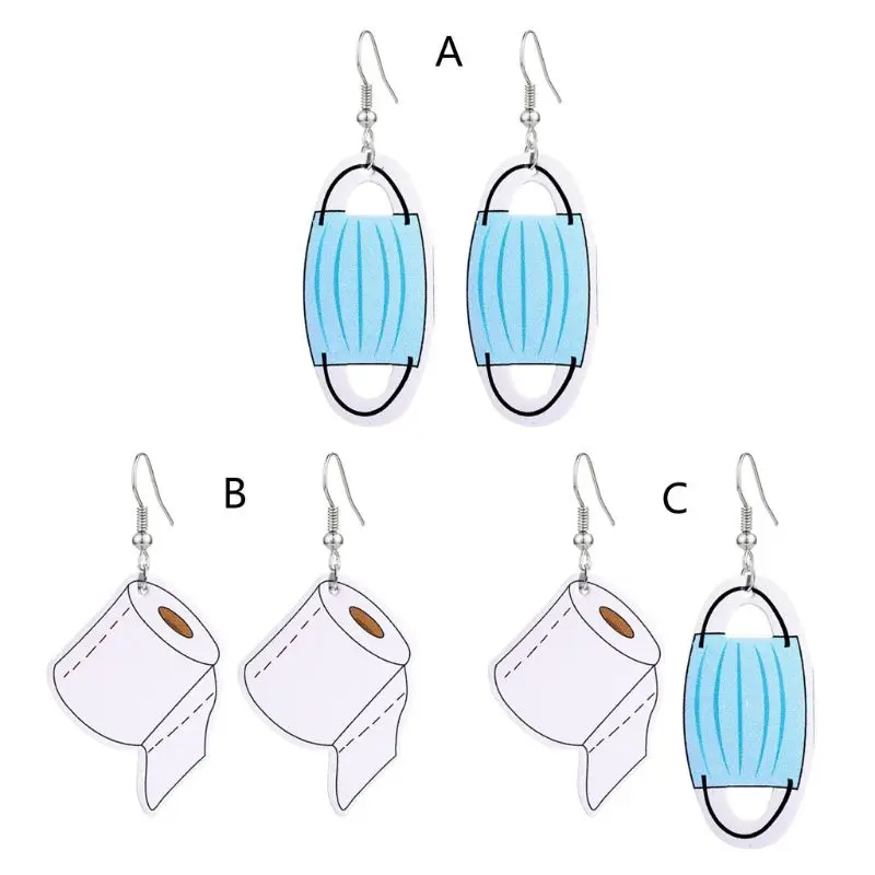 Лидер продаж забавные кожаные серьги подвески в виде туалетной маски салфетки