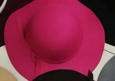 Hot pink Шерстяная фетровая Складная широкополая шляпа с лентой, модные шляпы Трилби с широкими большими полями, стильная одноцветная фетровая шляпа Mluti для мужчин и женщин - Цвет: Hot pink