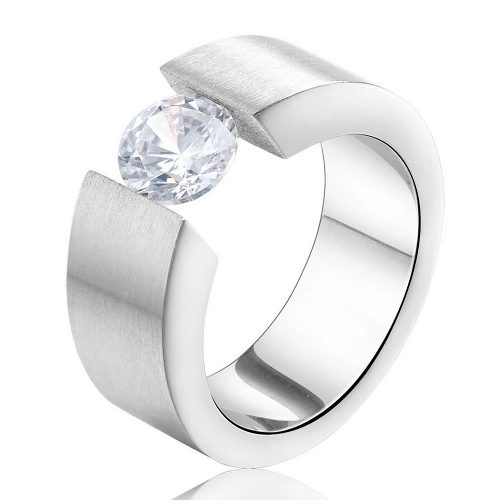 Кольцо из нержавеющей стали с австрийским кристаллом|Обручальные кольца| |