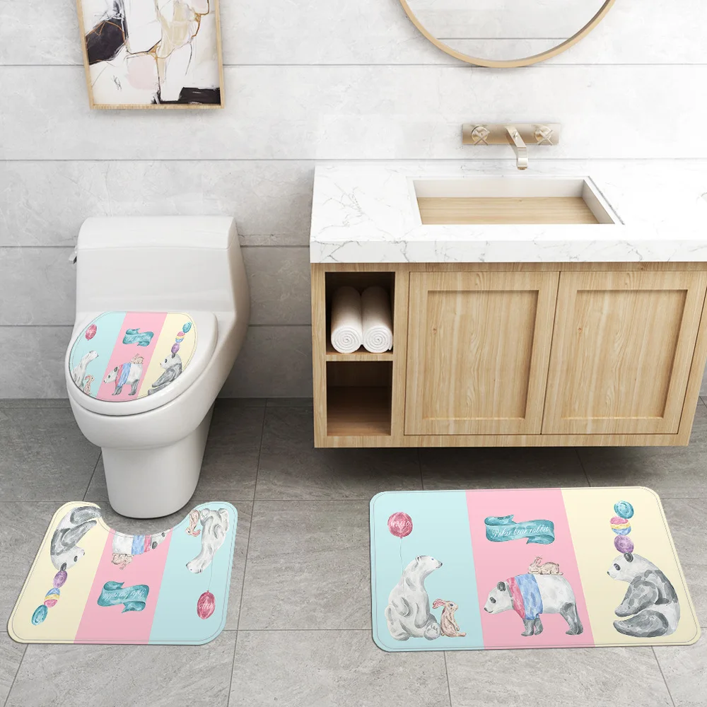 Забавные тканевые занавески для душа Bipoobee в виде животных комплект ванной