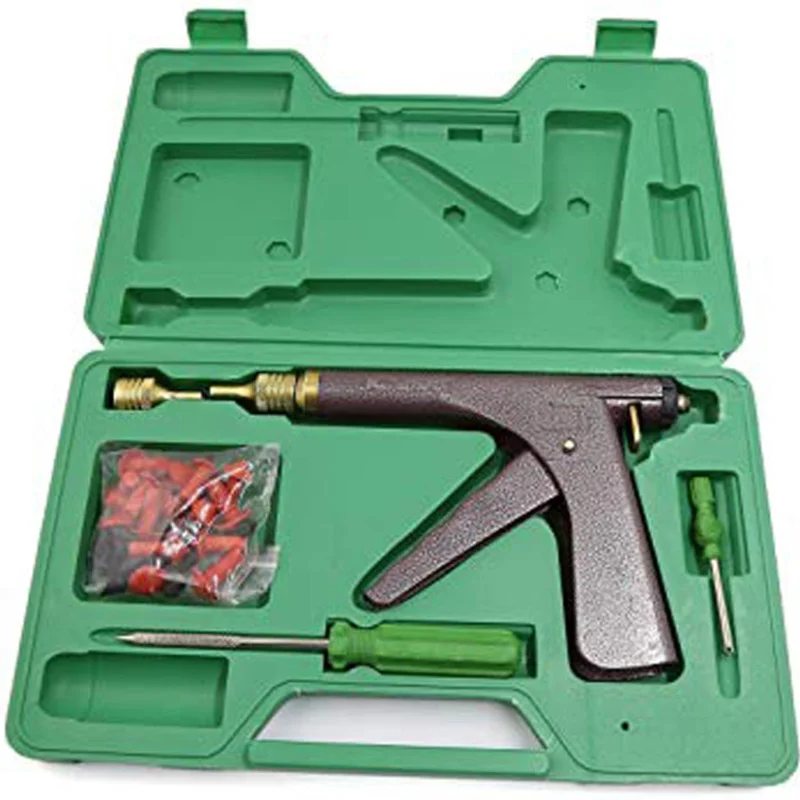 

New Vacuum Tire Repair Gun Kit Motorcycle Electric Bicycle Vacuum Tire Repair Tools Puncture Plug Repair Block Air Leaking Kit