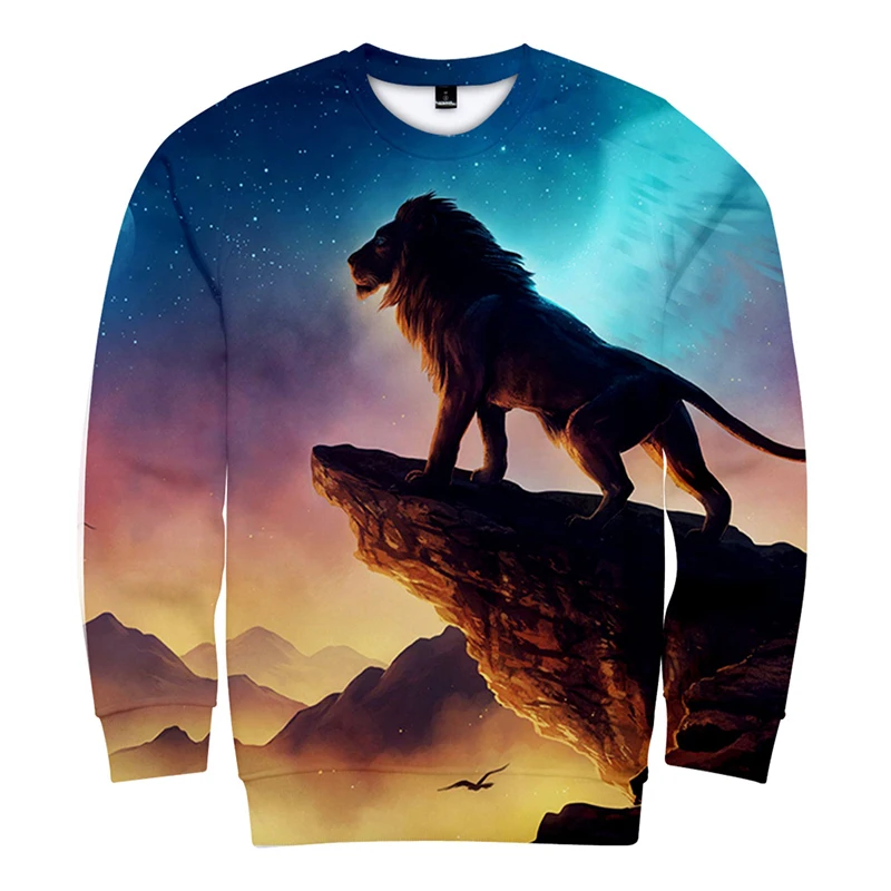 3d толстовки пуловер мультяшный Костюм Короля Льва модные мужские и женские без