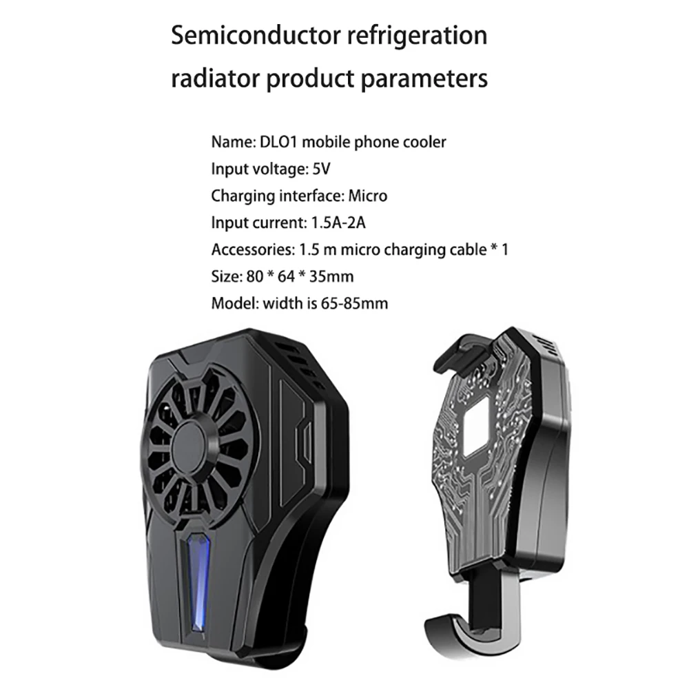 

Radiator Mobile Phone Cooling Universal Semiconductor Phone USB Rechargeable Cooler Fan Game Pad Holder Stand Radiator Mute Fan