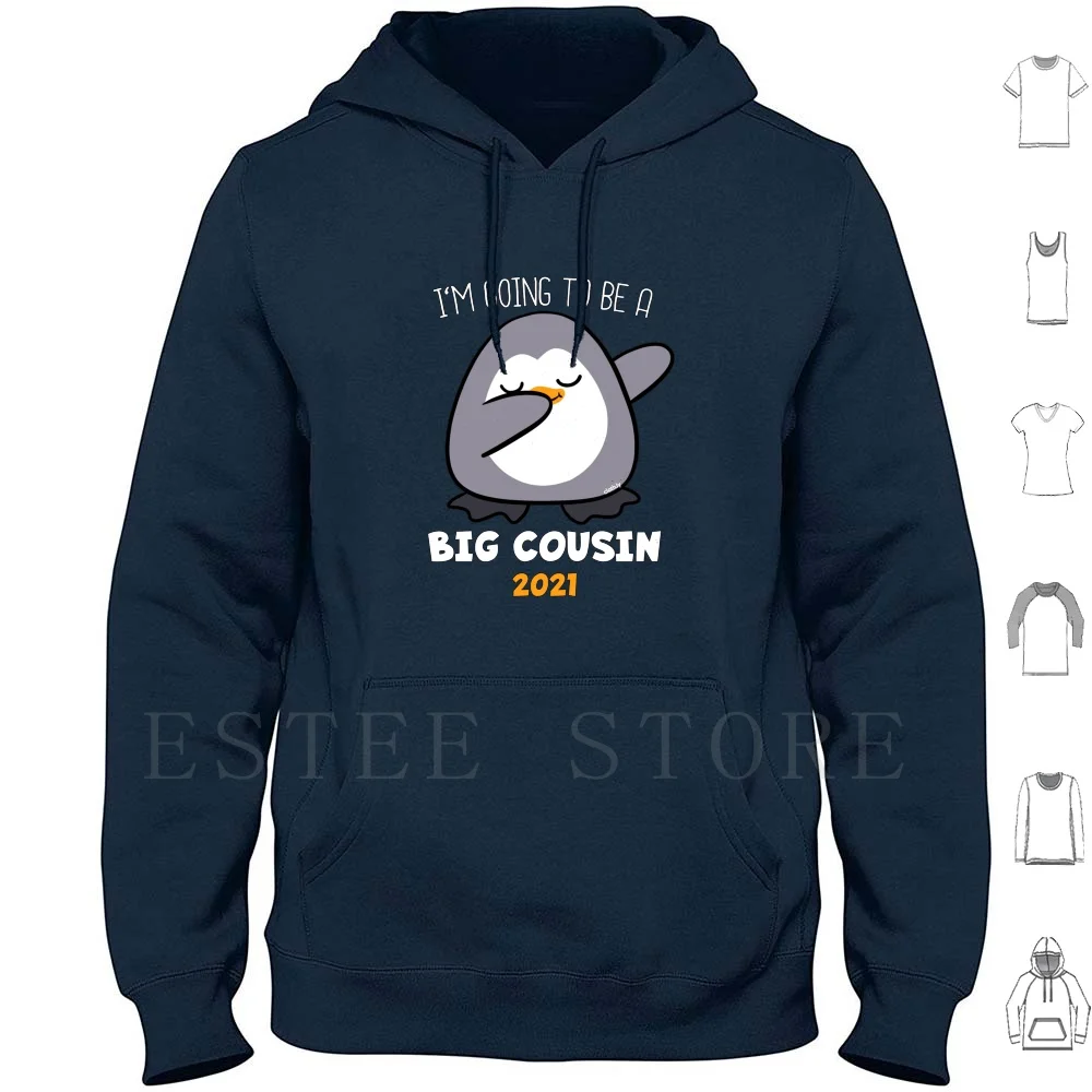 

Im Going To Be A Big Cousin 2021 Penguin Hoodies Long Sleeve Big Cousin Little Siblings Cute Pregnancy