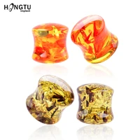 1pairs stretch earlobe resin plug and tunnels unique ear expander ear stretcher gauge piercing body jewelry for women men