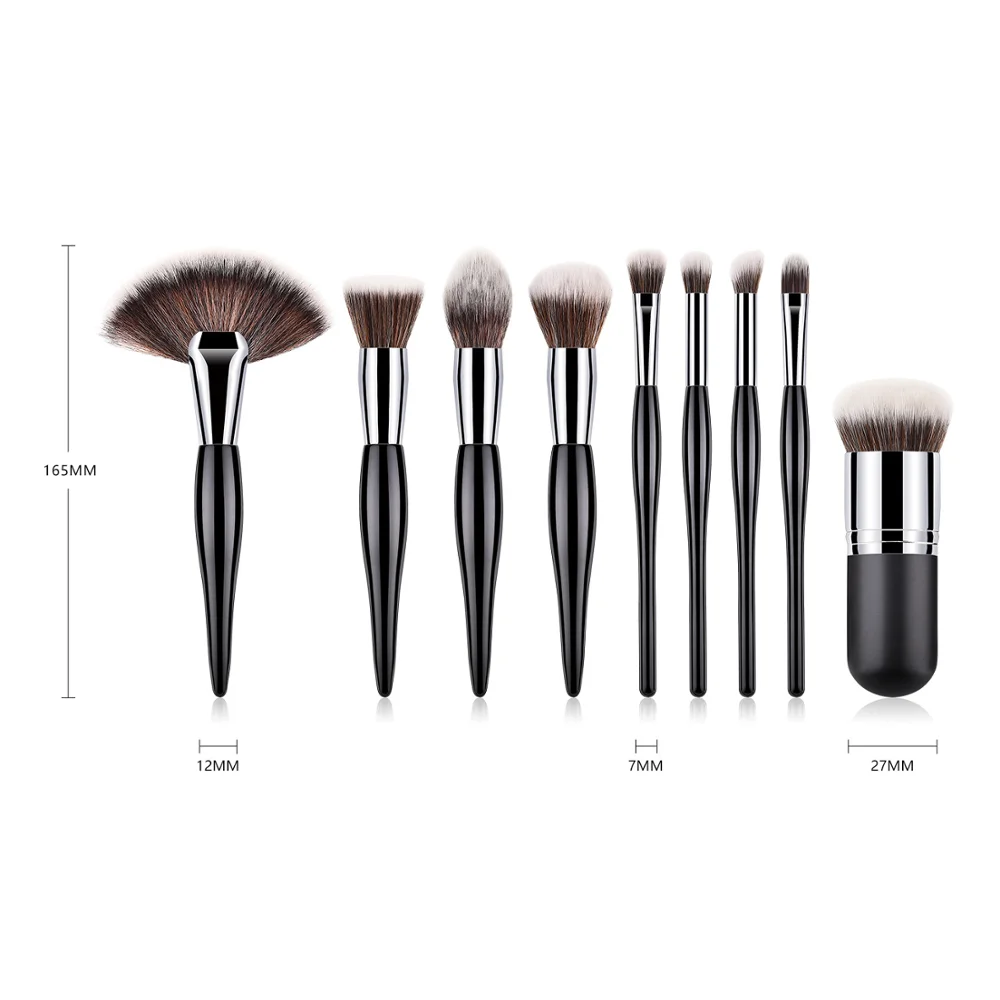S'AGAPO 9pcs Professional Makeup Brushes Set tools for Foundation Eye Shadow Eyeliner Blush loose powder for Beauty Makeup tools