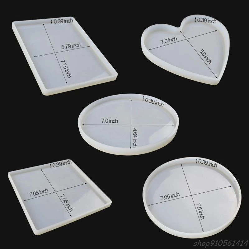 

Large Coaster Silicone Epoxy Resin Molds Round Square Rectangle Heart Oval Shape Casting Molds Jewelry Kit N05 20 Dropshipping