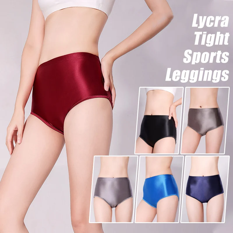 

Однотонные Плавки Спортивные штаны атласные лайкра обтягивающие спортивные Леггинсы стрейч брюки эластичные шелковистые блестящие бридж...