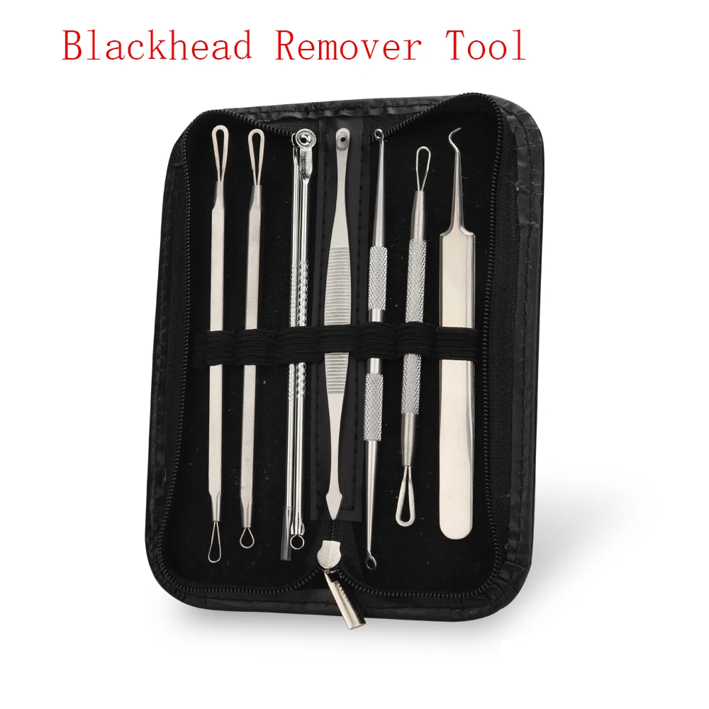 

4/5/6/7/8pcs/set Blackhead Comedone Acne Pimple Blackhead Remover Tool Spoon for Face Skin Care Tool Needles Facial Pore Cleaner