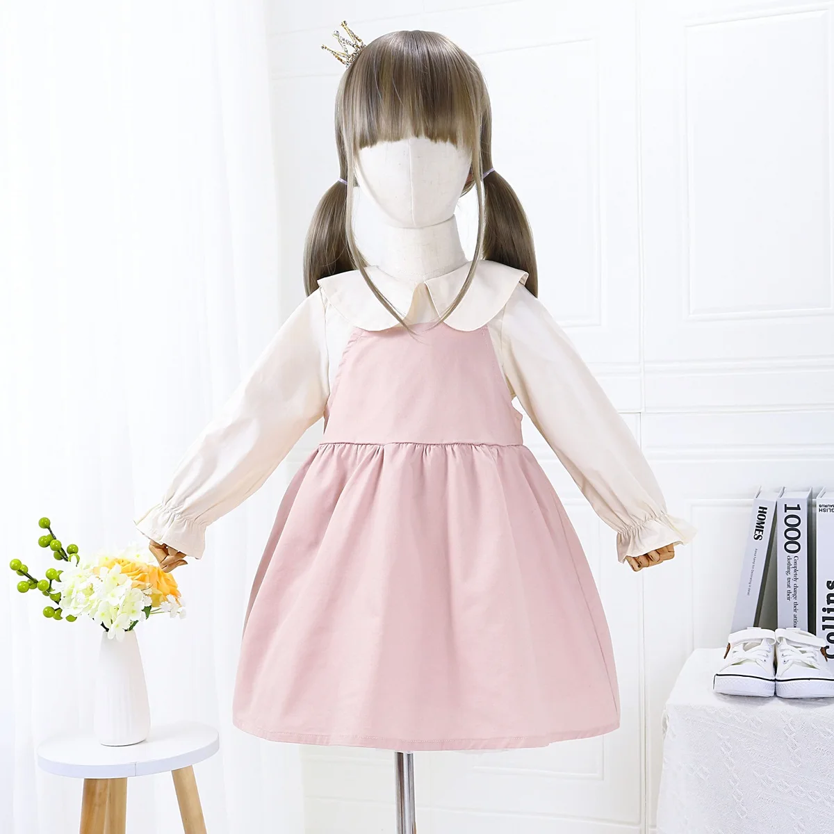 

Midoo Girls Dresses Children's Clothing Casual Cute A-Line Preppy Style Full Sleeve Daily Autumn Kids Cotton Dress Clothes