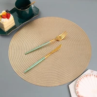 64pcs set leaf placemats restaurant round pvc hollow meal pads anti hot dining table wheat ears mats set weave pattern tablemat