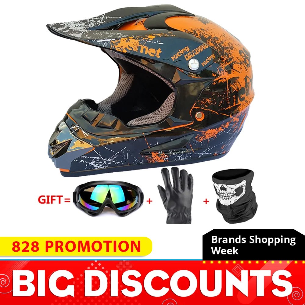 Мотоциклетный шлем полное лицо Casco Moto мотокросс шлем внедорожный шлем ATV Dirt Bike горные MTB DH Capacete Moto очки