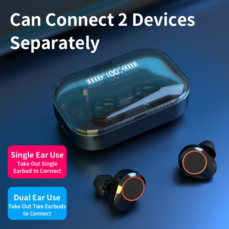 

CLARO Bluetooth Headset IPX7 Waterproof Earphones Wireless with 2000mAh Charging Case Surround Sound TWS Fone De Ouvido