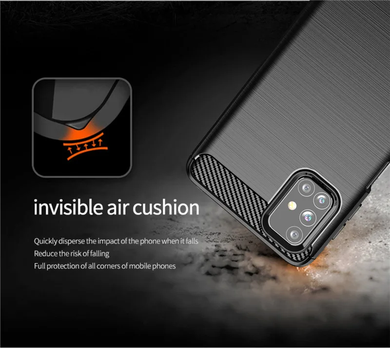 

For Capas Samsung Galaxg M31S Case For Samsung M31S M51 A21S Cover Shockproof Brushed Soft Silicone Phone Cases For Samsung M31S